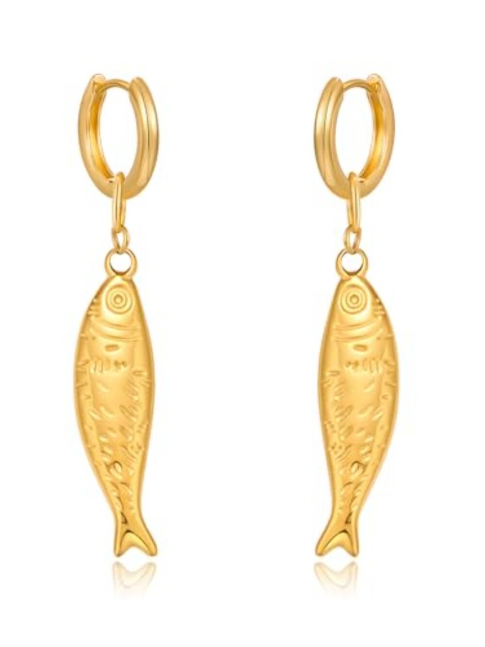 Gold Silver Hoop Ears for Women Gold Silver Fish Dangle Ear Fashion Beach